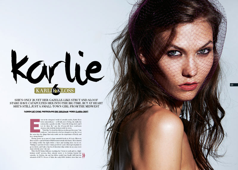Karlie Kloss Stars in The Sunday Times Style September 2012 by Eric Guillemain