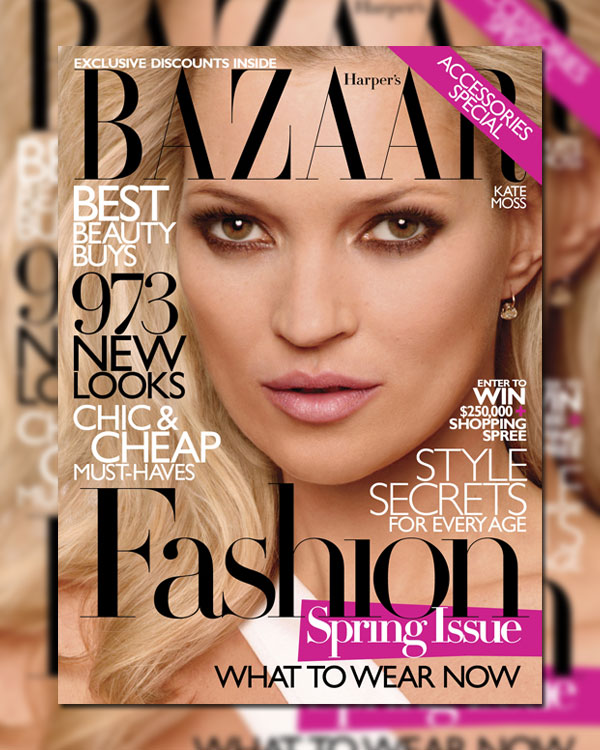 Harper’s Bazaar US March 2010 Cover | Kate Moss by Peter Lindbergh