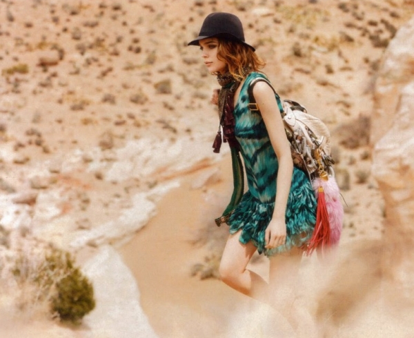 Kim Noorda by Laurie Bartley in On the Road | Harper’s Bazaar UK June 2010