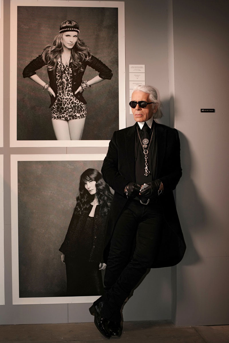 Karl Lagerfeld Dons Signature Look for Vogue Japan, Celebrating “The Little Black Jacket”