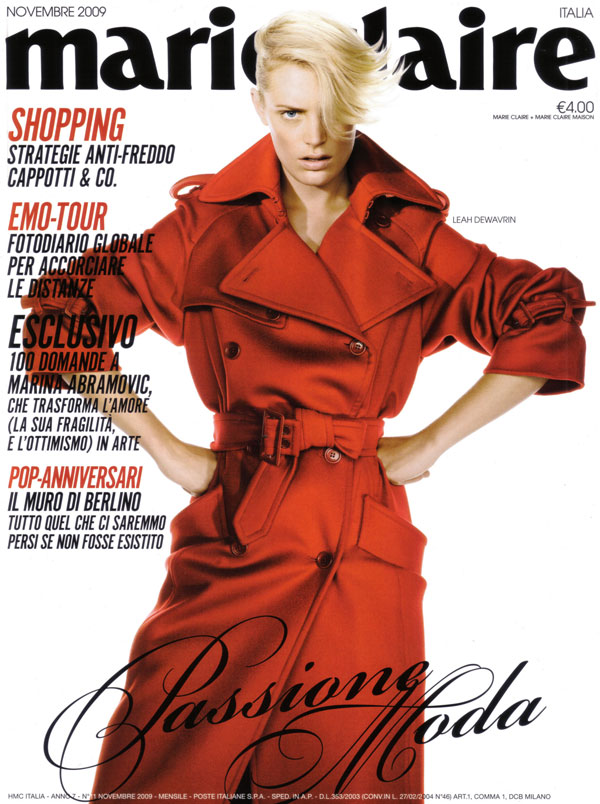 Marie Claire Italy November 2009 – Leah de Wavrin by Daniel Gabbay