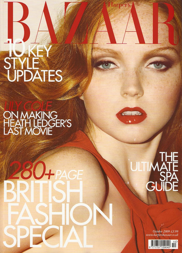 Harper’s Bazaar UK October 2009 – Lily Cole by Guy Aroch