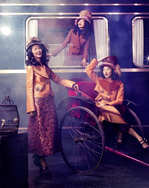 Tian Yi, Bonnie Chen, Miao Bin Si & Others Ride the Louis Vuitton Express for Vogue China Collections F/W 2012 by Stockton Johnson Tian Yi, Bonnie Chen, Miao Bin Si & Others Ride the Louis Vuitton Express for Vogue China Collections F/W 2012 by Stockton Johnson