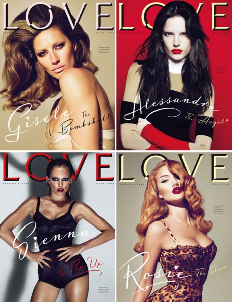 LOVE Magazine #4 Covers | Gisele, Alessandra, Agyness, Rosie, Lauren, Sienna & Kelly by Mert & Marcus LOVE Magazine #4 Covers | Gisele, Alessandra, Agyness, Rosie, Lauren, Sienna & Kelly by Mert & Marcus