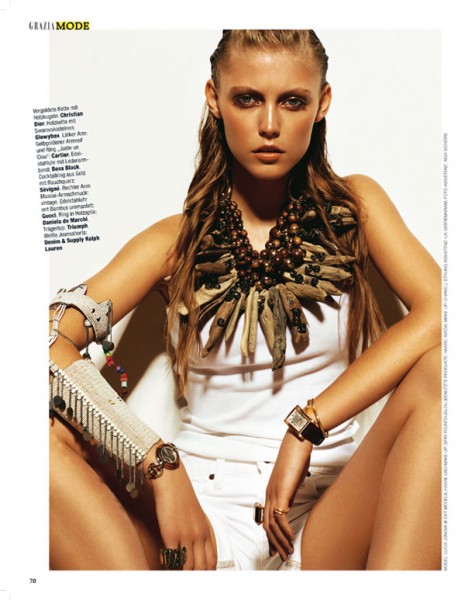 Lucia Jonova Wears Oceanic Jewelry Looks for Grazia Germany Lucia Jonova Wears Oceanic Jewelry Looks for Grazia Germany