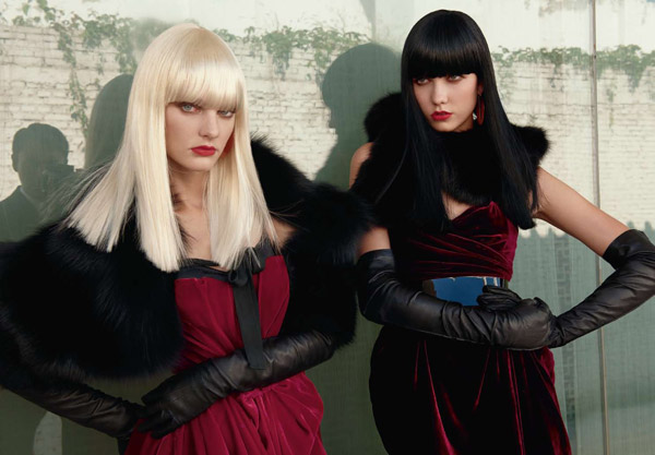 Karlie Kloss & Patricia van der Vliet by Max Vadukul for Vogue China November 2010