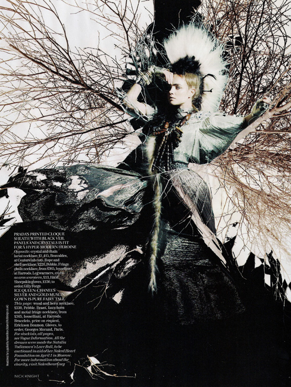 Vogue UK February | Natalia Vodianova by Nick Knight
