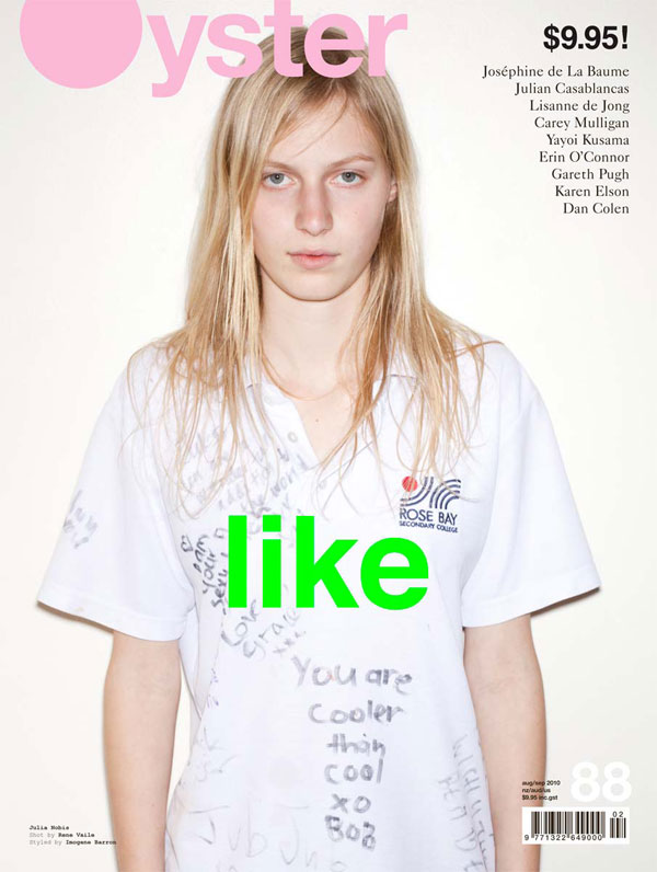 Oyster Magazine #88 August 2010 Cover | Julia Nobis by Rene Vaile