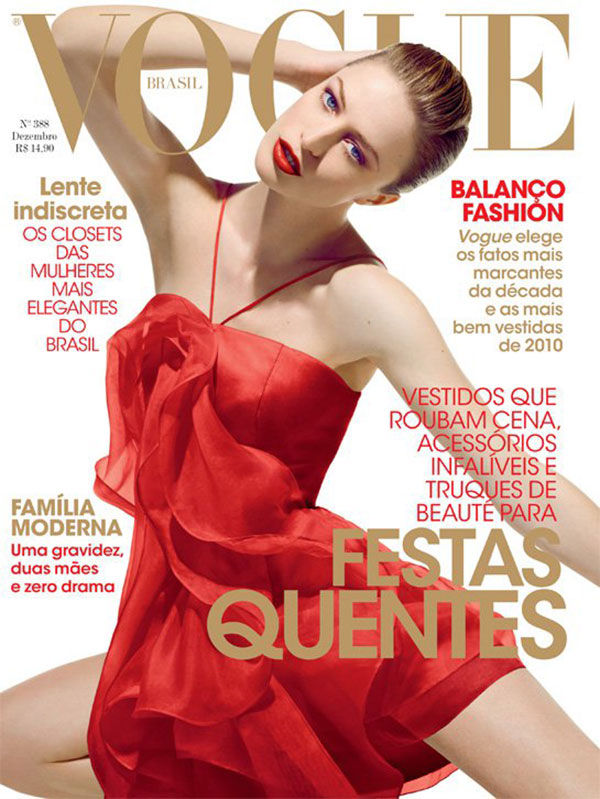 Vogue Brazil December 2010 Cover | Raquel Zimmermann by Henrique Gendre