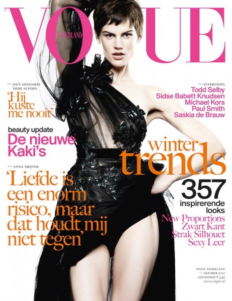 Saskia de Brauw is Glam in Gucci for Vogue Netherlands' October 2012 Cover