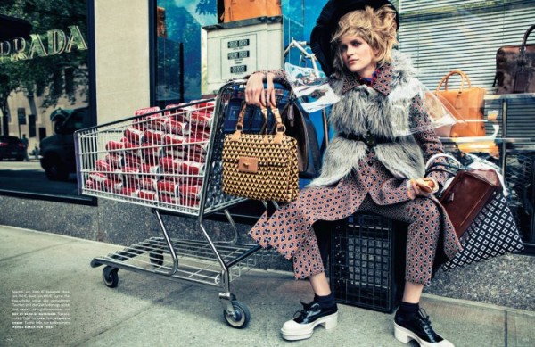Magdalena Langrova Plays Bag Lady for Sebastian Kim's Vogue Germany Shoot Magdalena Langrova Plays Bag Lady for Sebastian Kim's Vogue Germany Shoot