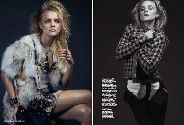 Jessica Stam by David Roemer for Marie Claire US September 2010