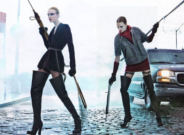 Karlie & Caroline ‘Take Cover’ in Vogue September