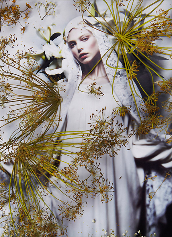 Tanya Dziahileva by Danil Golovkin in Ave Maria | Harper’s Bazaar Russia July 2010