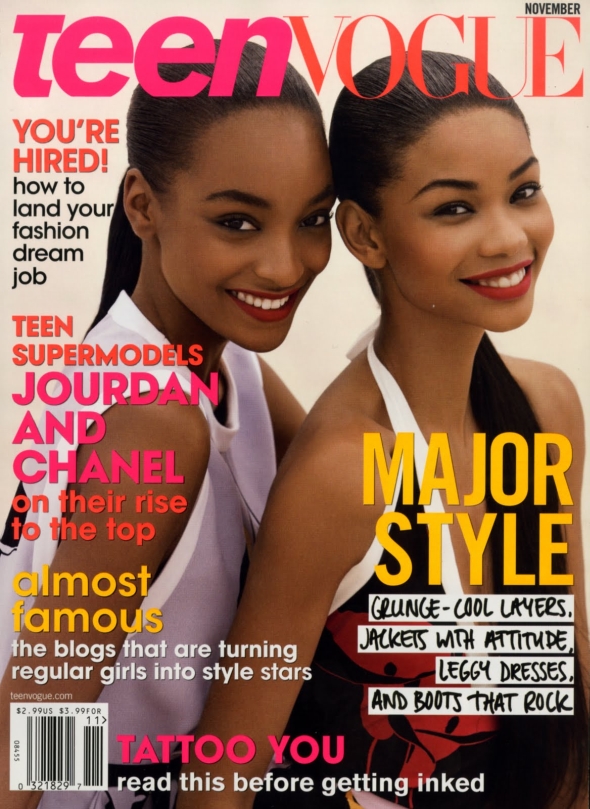 Teen Vogue November 2009 – Jourdan Dunn & Chanel Iman by Patrick Demarchelier