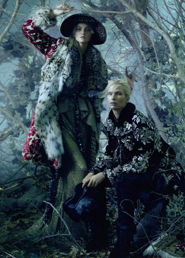 Sasha Pivovarova, Caroline Trentini & Christina Kruse in Universal Coverage by Steven Meisel | Vogue US August 2010