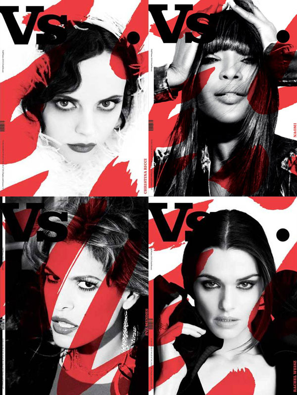 Vs. Magazine F/W 2010 Covers | Naomi Campbell, Christina Ricci, Eva Mendes & Rachel Weisz