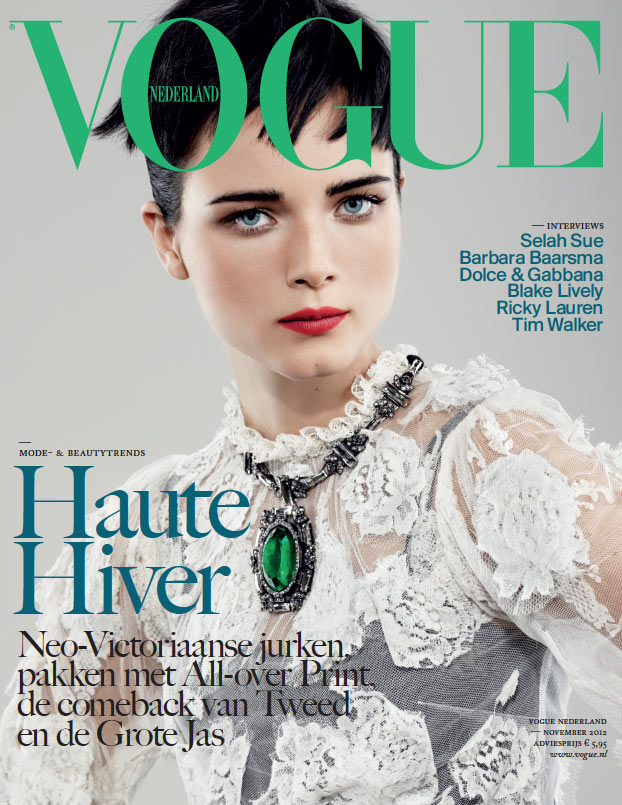 Anna de Rijk Covers Vogue Netherlands’ November 2012 Issue in Dolce & Gabbana
