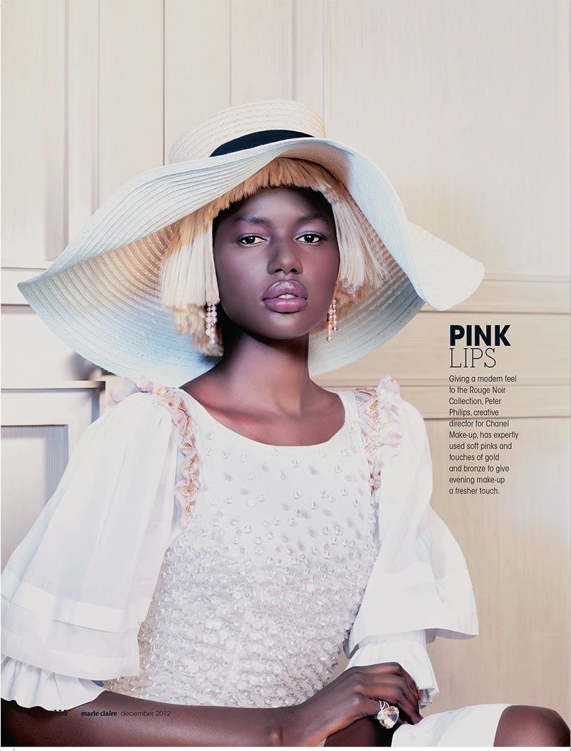 Ajak Deng Dons Chanel Beauty for Marie Claire South Africa’s December Issue