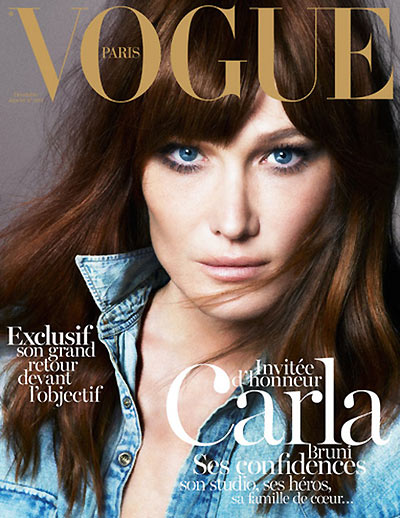 Carla Bruni Graces the December/January 2012.2013 Cover of Vogue Paris