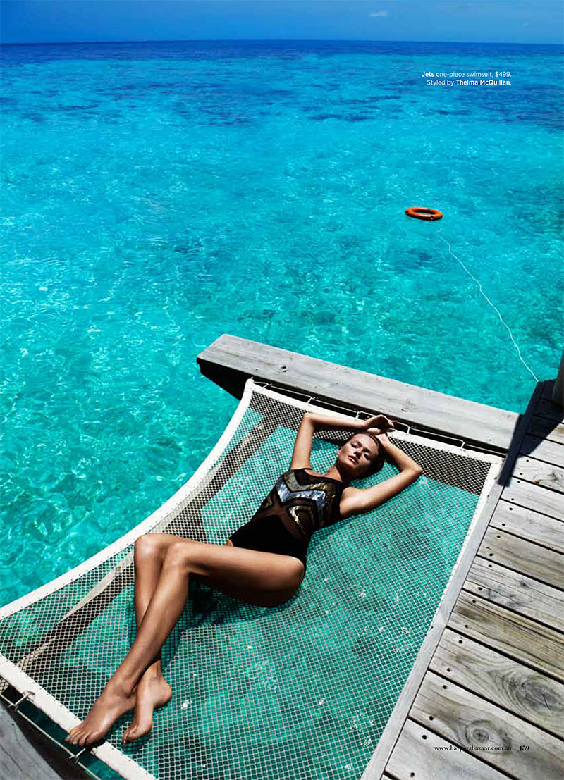 Annabella Barber Dives in for Harper’s Bazaar Australia December 2012 by Simon Lekias