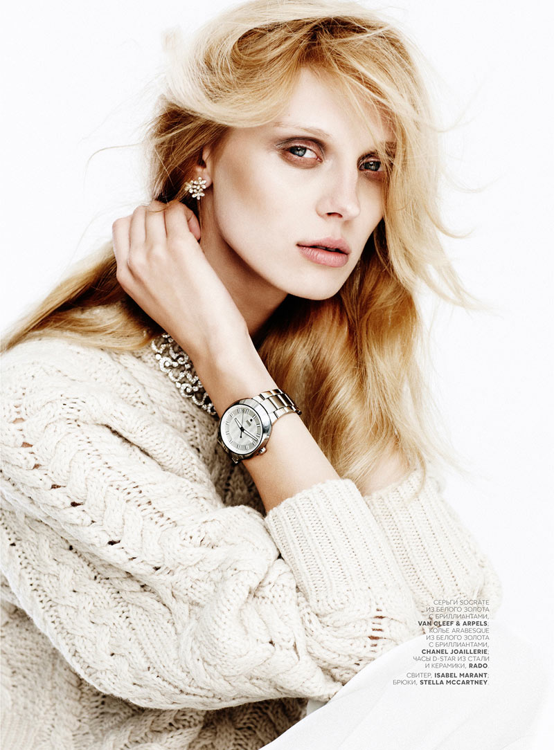 Olga Sherer Shimmers in Vogue Russia's January Issue by Emma Tempest ...