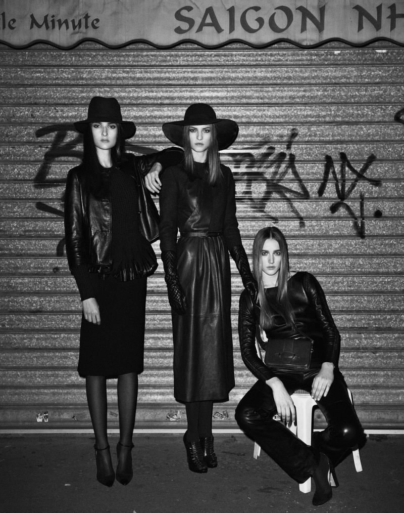 Josephine Le Tutour, Emeline Ghesquiere and Maja Milosavljevic Are Leather Girls for M Le Monde by Ward Ivan Rafik