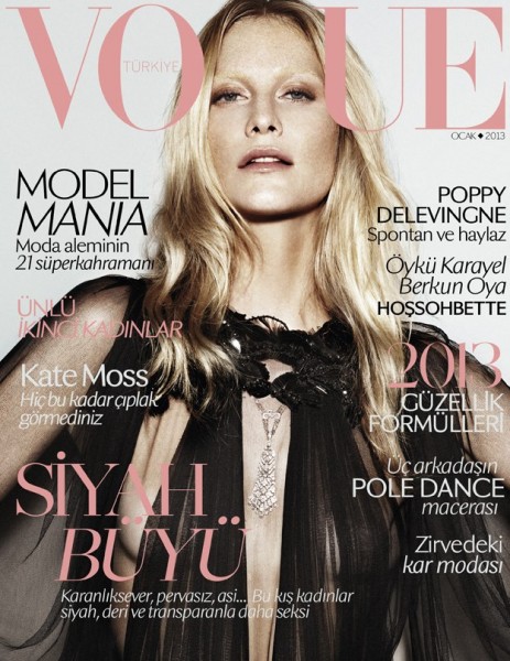 Poppy Delevingne Graces Vogue Turkey's January 2013 Cover in Gucci