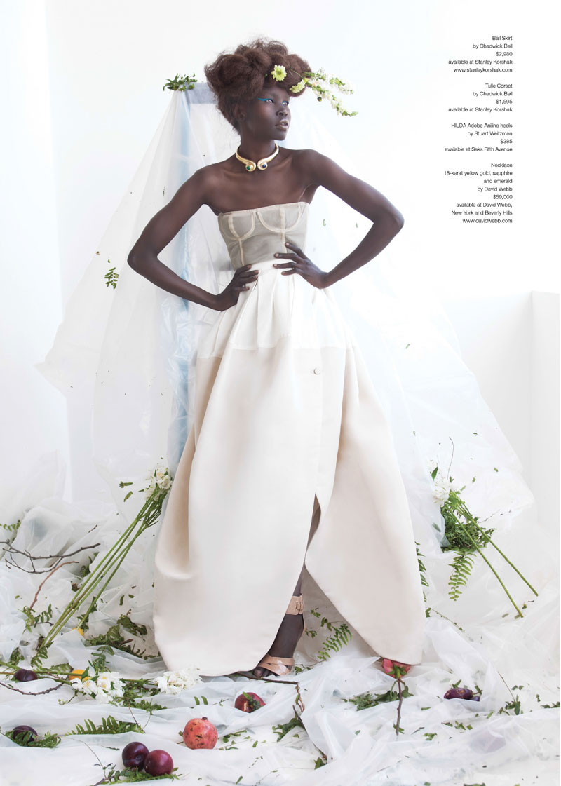 Alek Wek is Romantic in Flora for As If Magazine
