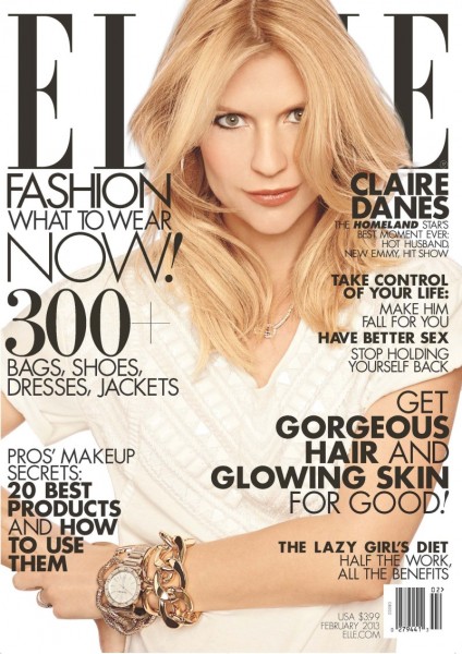 Claire Danes Graces the February 2013 Cover of Elle US