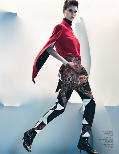 Marie Piovesan Sports Bold Prints for Vogue China January 2013 by ...