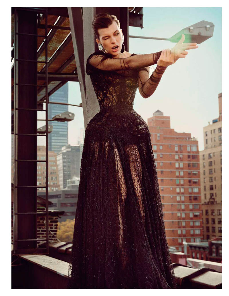 Milla Jovovich Takes on New York for Vogue Paris' February Issue by Inez & Vinoodh