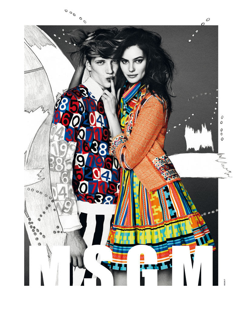 Juju Ivanyuk Gets Illustrated for MSGM Spring 2013 Campaign by Giampaolo Sgura