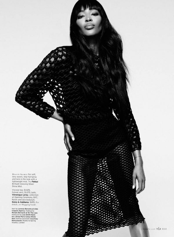 Naomi Campbell Works It for Elle US February 2013 by Thomas Whiteside ...