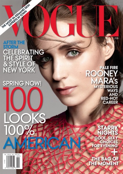 Rooney Mara Graces the February 2013 Cover of Vogue US Rooney Mara Graces the February 2013 Cover of Vogue US