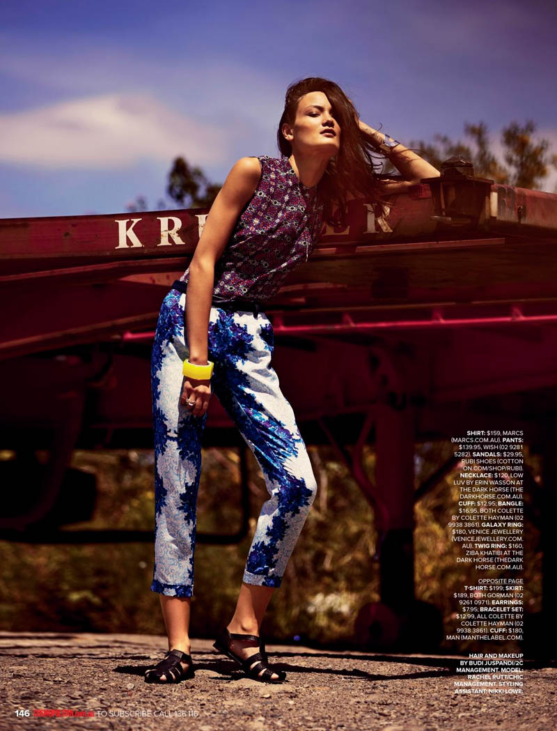 Rachel Rutt Plays With Prints for Cosmopolitan Australia by Steven Chee
