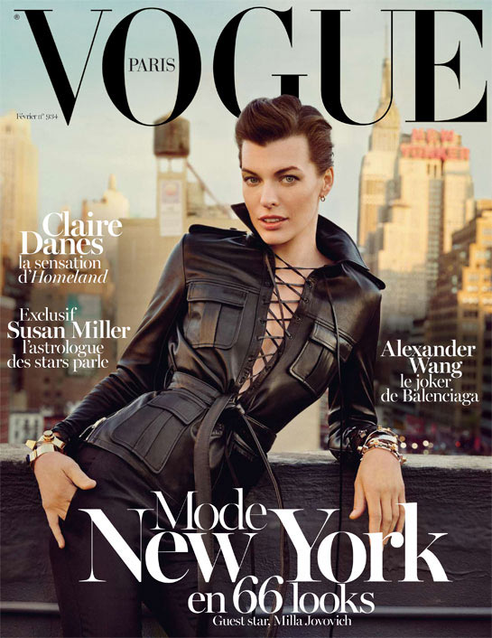Milla Jovovich Sports Saint Laurent for Vogue Paris' February 2013 Cover