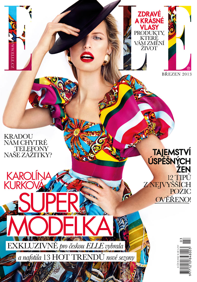 Karolina Kurkova Dons Dolce & Gabbana for Elle Czech's March 2013 Cover