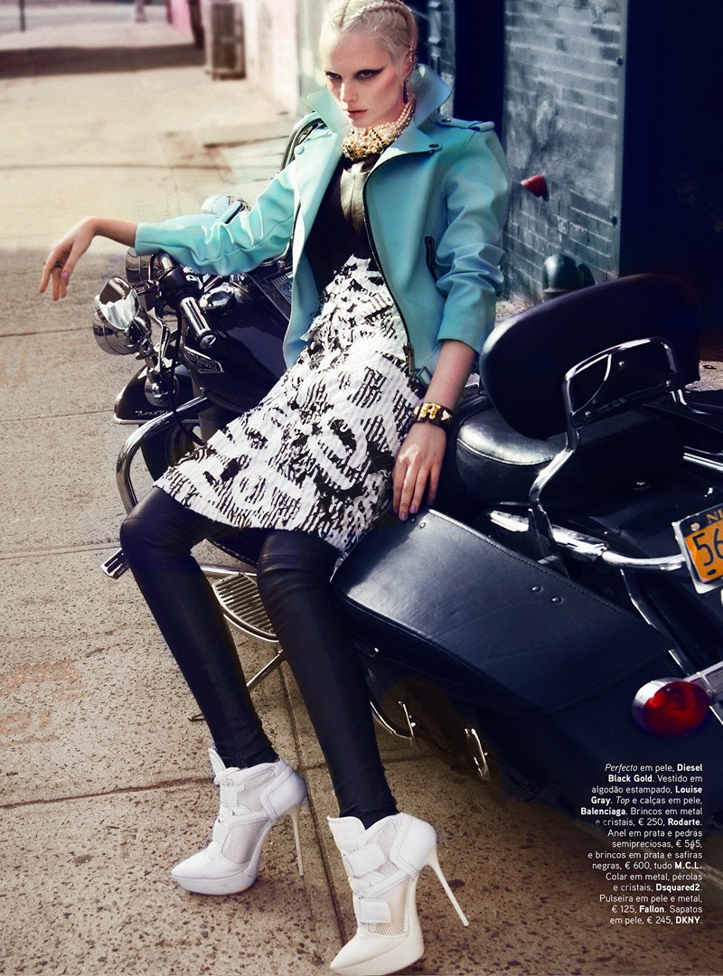 Chrystal Copland is Biker Chic for Kevin Sinclair In Vogue Portugal April 2013