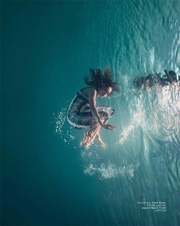Angela Jonsson Goes 'Into the Blue' for Grazia India March 2013