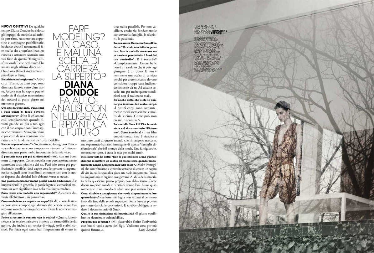 Diana Dondoe is Ladylike Svelte for Axel Lindahl in Maire Claire Italia ...