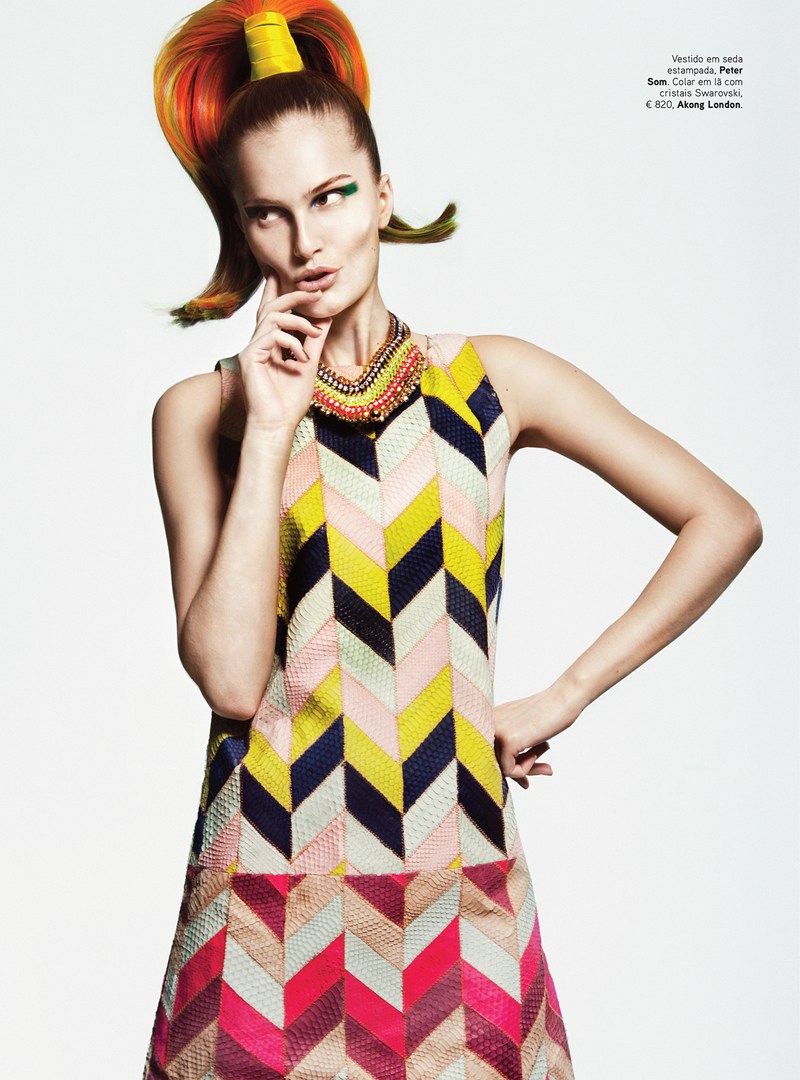 Alla Kostromicheva Has a Color Blast for Vogue Portugal May 2013 by Kevin Sinclair