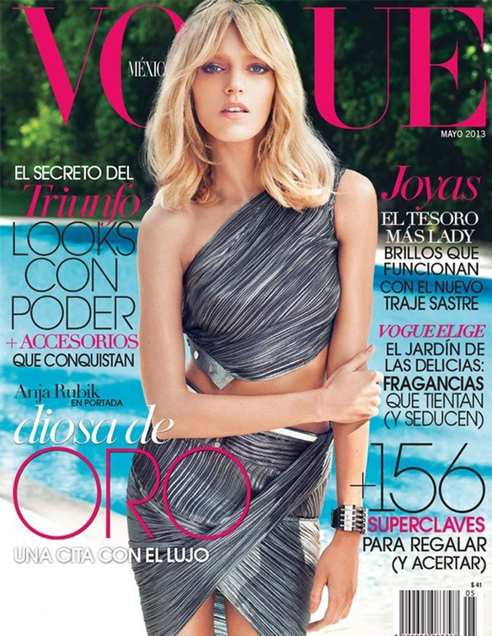 Anja Rubik is a Metallic Goddess for Vogue Mexico May 2013 Cover