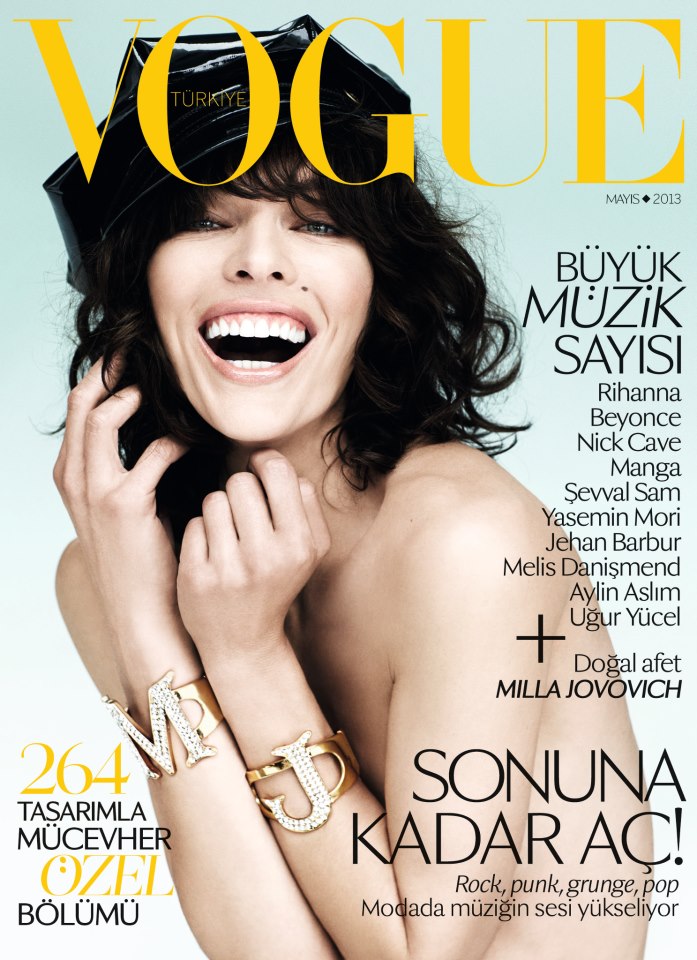 Milla Jovovich is All Smiles for Vogue Turkey's May 2013 Cover