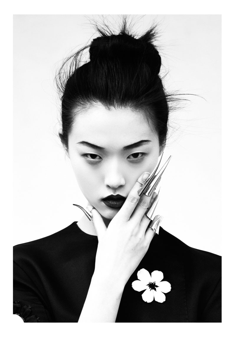 ♀ Woman black and white portrait face Asian Du Juan for 