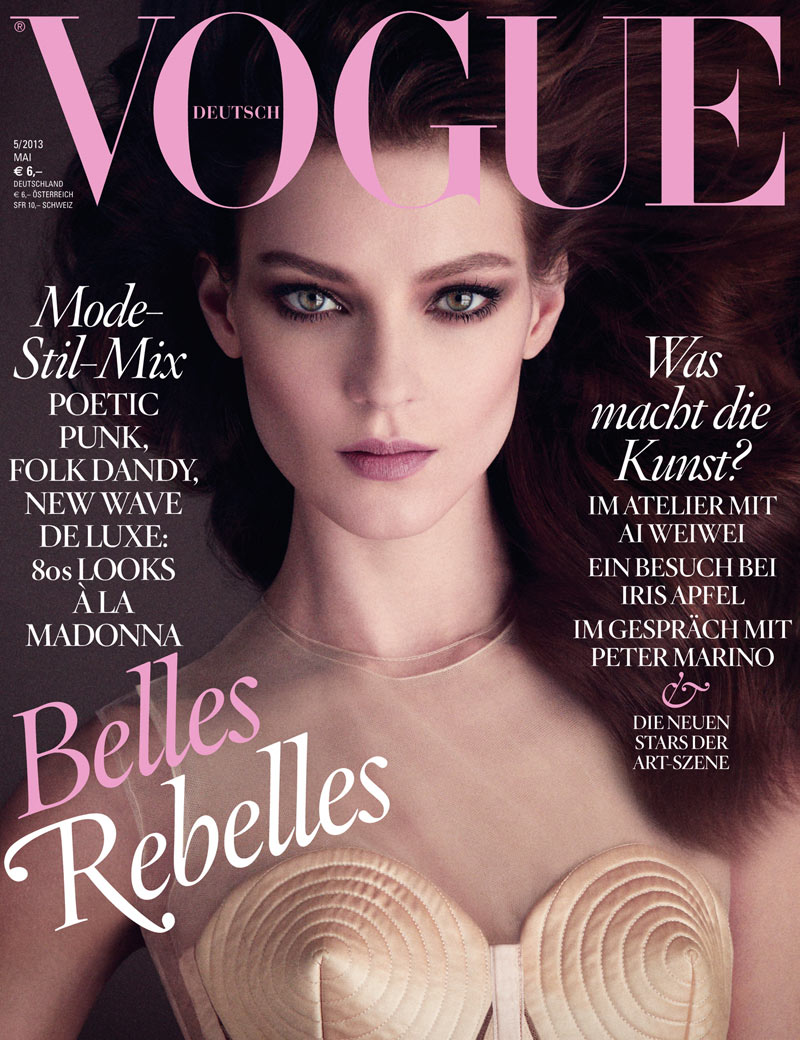 Kati Nescher Stuns in Jean Paul Gaultier for Vogue Germany's May 2013 Cover