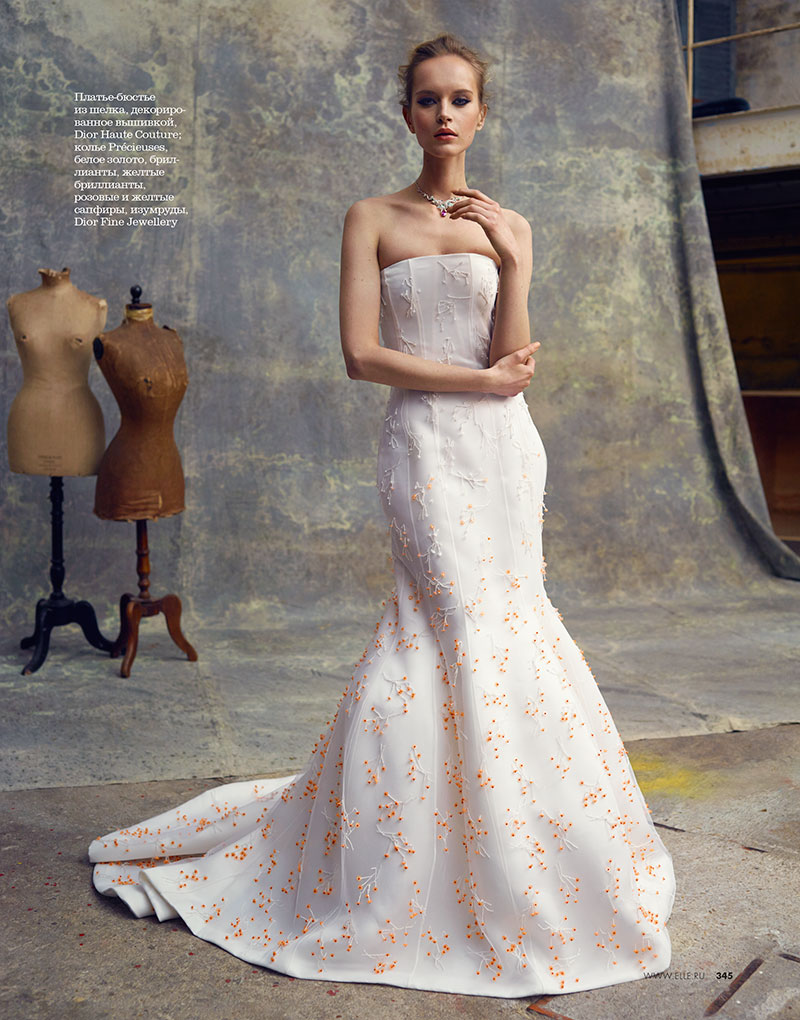 Iza Olak Dons Haute Couture for Elle Russia May 2013 by Åsa Tällgård