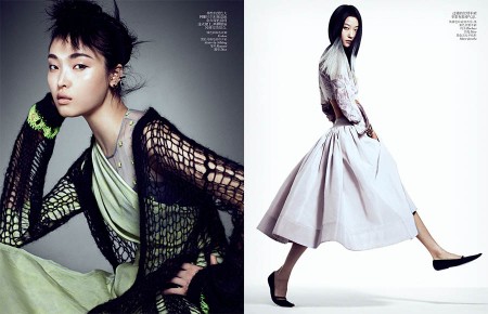 Yumi Lambert, Sung Hee and Ji Hye Park Pose for Sharif Hamza in Vogue China June 2013