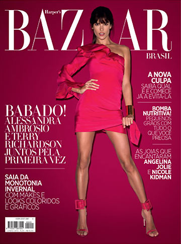 A Gucci Clad Alessandra Ambrosio Covers Harper's Bazaar Brazil June 2013