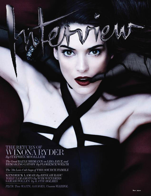 Winona Ryder Gets Dark for Interview Magazine's May 2013 Cover